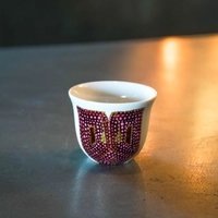 Set of 6-piece Arabic Coffee Cups - Decorated with Traditional Arabic Clothing Designs - Available in 2 Designs - Design 1