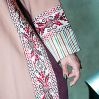 Pink and Violet Embroidered Thoub - Distinctive Heritage Details