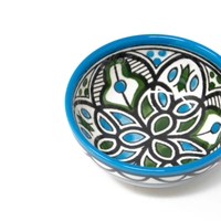 Small Bowl Decorated with An Elegant Hand-Painted Design - Available in Three Colours - Green