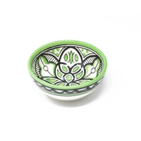 Small Bowl Decorated with An Elegant Hand-Painted Design - Available in Three Colours - Green