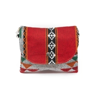 Handmade Sadu Crossbody Bag in Bedouin Style - Available in Two Colors  - Red