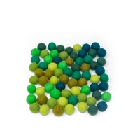 Colorful wool balls used with a wooden board game to teach children how to count! - Wool Balls Blue