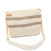 Crochet Bag in White and Beige