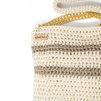 Crochet Bag in White and Beige