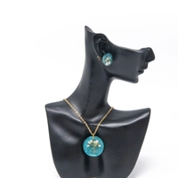 Set of necklace and earring Blue 