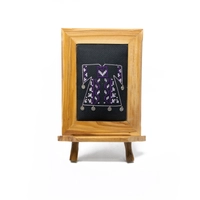 A wooden frame embroidered from the inside in the shape of a dress - purple color