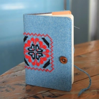Traditional Embroidered Notebook: Blue