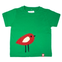 Fancy Green and Red Handmade Kids T-shirt