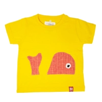 Handmade Kids T-shirt in Yellow and Red for a Pop of Color and Comfort