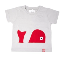 Handmade Kids T-shirt in Gray and Red - Perfect for Everyday Wear