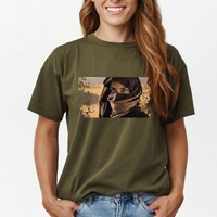 Oil T-Shirt with an Exquisitely Designed Graphic - T-Shirt olive size L