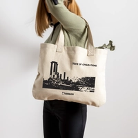 Tote Bag Printed with "Jordan Home of Civilization" with Pictures of Cultural Landmarks