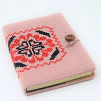  Traditional Embroidered Notebook with Button - Floral Shapes