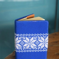 Traditional Embroidered Notebook: Blue and White