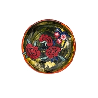 Nature-Inspired Ceramic Plate - Handmade Decor with Rose Detailing