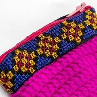  Crochet Coin Purse - Blue, Red, Yellow