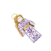 Handmade Embroidered White Tassel Keychain - The Perfect Gift