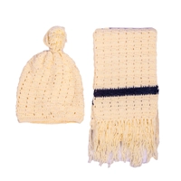 Crochet Hat and Beige Scarf