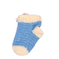 Blue and White Crochet Baby Bootie and Sock Set