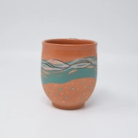 Natural Clay Mug with Insulated Interior – Hand-Painted in 3 Artistic Designs