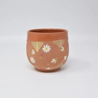 Natural Clay Mug with Insulated Interior – Hand-Painted in 3 Artistic Designs
