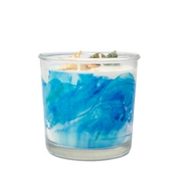 Large-Sized Candle in a Glass Decorated with Seashells, Evoking Calm Coastal Vibes