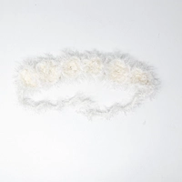 Handmade White Crochet Hair Accessory – Flower Design with Fluffy Threads
