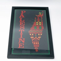 Handmade Embroidered Map of Palestine – Stunning National Colors & Exquisite Craftsmanship