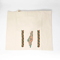 Hand-Embroidered Wallet with Palestine Map & Arabic Quote – Elegant Design with Black Zipper