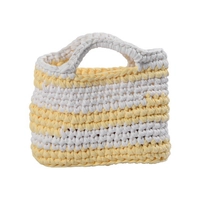 Handmade Crochet Yellow & White Mini Bag