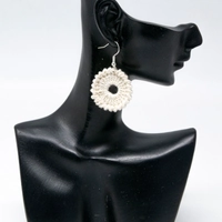 Handcrafted Crochet Hoop Earrings – Modern Patterns & Elegant Colors - Navy Crochet Earrings