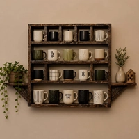 Handcrafted Swedish Wood Coffee Corner Shelf