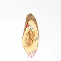 لوحة حائط بيضوية من خشب الزيتون – خريطة فلسطين أو الأردن محفورة يدويًا - زينة حائط على شكل خريطة فلسطين