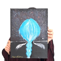 لوحة زيتية للضفائر الزرقاء (متعدد الألوان)