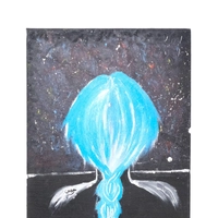 لوحة زيتية للضفائر الزرقاء (متعدد الألوان)
