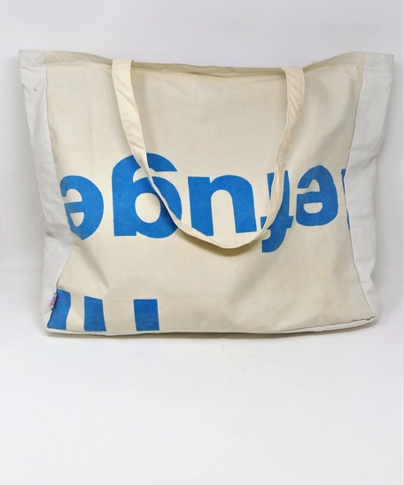 Blue Print Shoulder Bag in Large