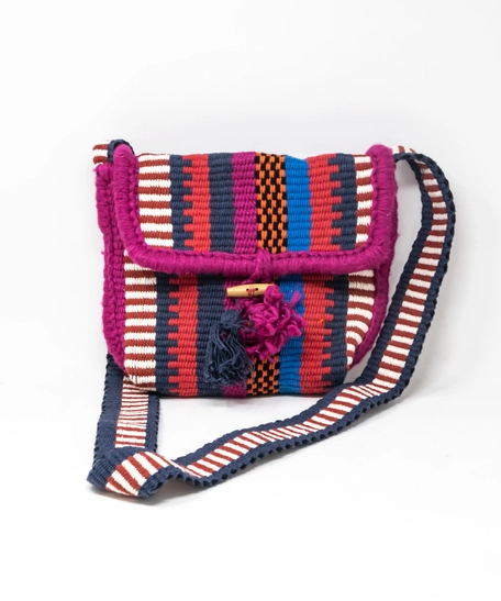 Colorful Cross Body Bag - Multiple Designs - Burgundy