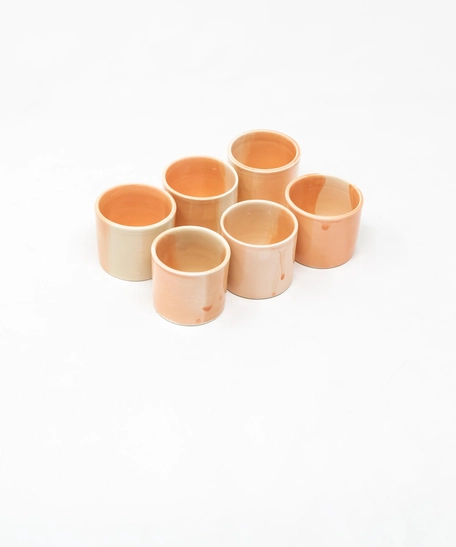 Peach and Beige Cup Set
