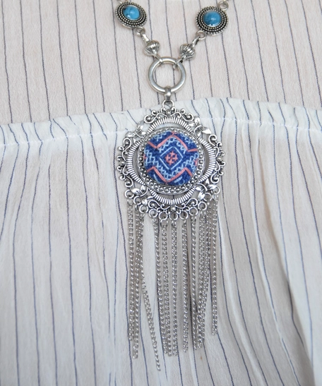 Large Embroidered Necklace