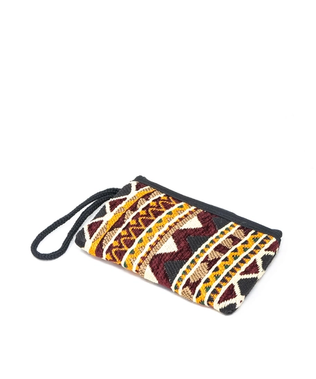 Small Embroidered Handbag - Brown