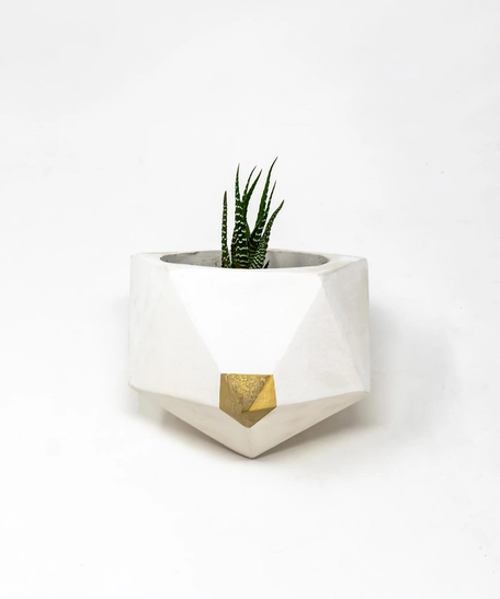 Geometric Diamond Plant Pot (Gold)