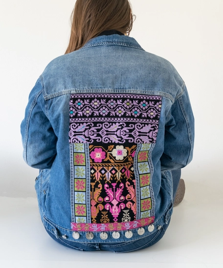 Blue Denim Jacket with Full Embroidery