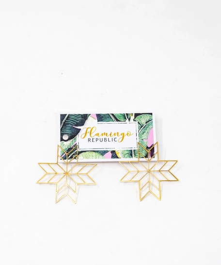 Gold Plated Embroidery-Inspired Earrings