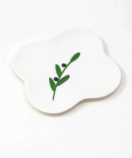 Rose-Shaped Ceramic Plate