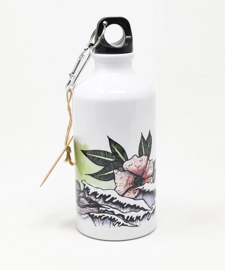 Water Bottle: Flower and Sea