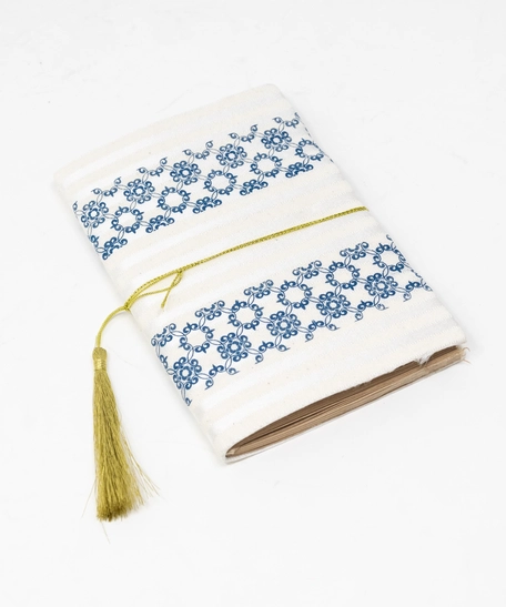Large Notebook: Blue Fabric Cover