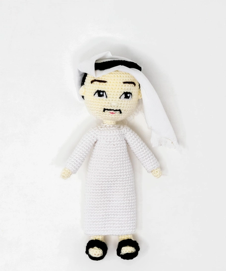Amigurumi Crochet Man Wearing Arabic Attire Doll