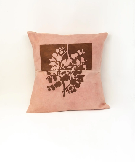 Pink Cushion - Tree Branch in Brown 
