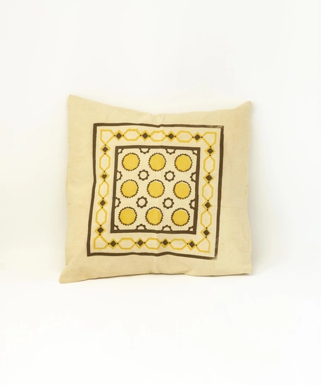 Yellow Cushion - Geometric Shapes