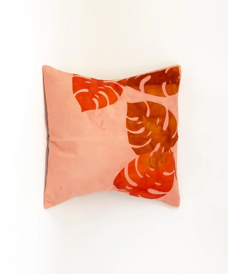 Pink Cushion - Leaves